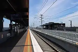 Southbound view from Platform 1, November 2021