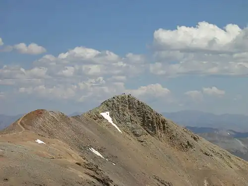 Mount Lincoln is the highest peak of the Mosquito Range and the eighth highest peak of the Rocky Mountains.