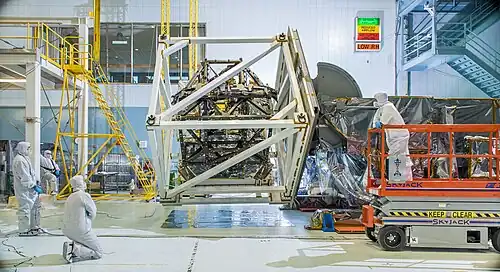 ISIM inside a cage for a gravity test, 2014
