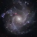 Image of NGC 5468 combining data from HST and James Webb Space Telescope