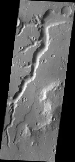 Nanedi Valles, as seen by THEMIS. Click on image to see more details.