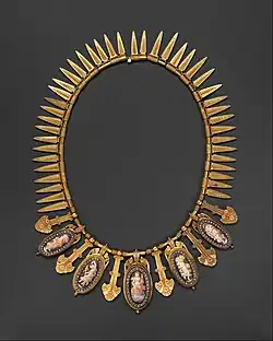 Gold and Platinum French Necklace