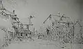 New Harmony, Indiana, in 1831, sketch from Charles Alexandre Lesueur
