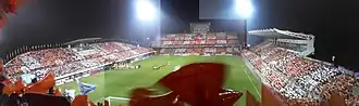 A view from the East Stand as the players take to the field for the 2007 Shizuoka derby which attracted 20,318 people; S-Pulse's biggest crowd of the 2007 season.