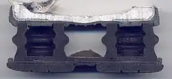 A view of the inside of Nike Shox columns