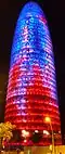 Torre Glòries, Barcelona, 2005 by Jean Nouvel; lighting design Yann Kersalé; photographed in 2011