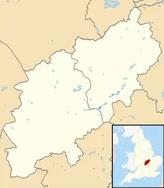 Maps of castles in England by county: L–W is located in Northamptonshire