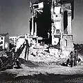 The Officers' Hall heavily damaged in the 1963 earthquake, later it was demolished completely