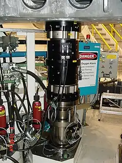One of 16 vertical actuators and spherical coupling assemblies for the MVF