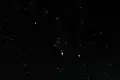 How Orion appears in a clear sky. M42, and thus Orion's sword, is one of the brightest and most prominent features of the constellation.