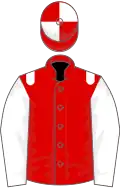 Red, white epaulets and sleeves, quartered cap