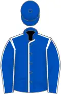 Royal blue, white seams