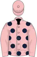 Pink, dark blue spots on body