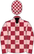 Maroon and pink check
