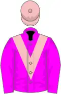 Fuchsia, pink 'v' and cap