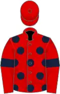 Red, dark blue spots and armlets
