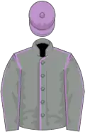 Grey, mauve seams and cap