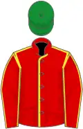 Red, yellow seams, green cap