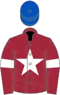 MAROON, WHITE star and armlets, ROYAL BLUE cap