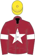 Maroon, white star, white armlets, yellow cap
