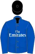 Royal blue, black cap