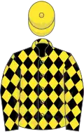 Black and yellow diamonds, yellow cap