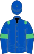 Royal blue, emerald green epaulets and armlets
