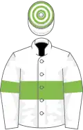 White, Light Green hoop and armlets, hooped cap