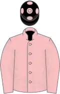 Pink, Black cap, Pink spots