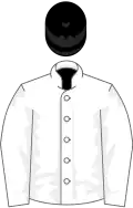 White, black cap
