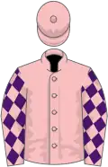 Pink, purple diamonds on sleeves