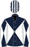 DARK BLUE and WHITE DIABOLO, striped cap
