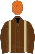 Brown, Beige braces, Orange cap
