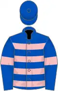 Royal blue, pink hoops and armlets