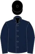 Dark blue, black cap