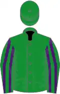 Green, purple striped sleeves