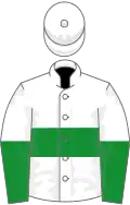 White, green hoop, halved sleeves