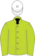 Lime green, white cap