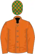 Orange, green checked cap