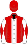 Red, white stripe, white and red diabolo on sleeves