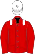 Red, white epaulets, white cap