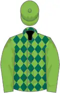Light green, dark green diamonds on body