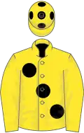Yellow, large black spots and spots on cap