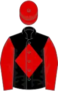 Black, Red diamond, sleeves and cap
