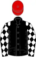 Black, white epaulets, diamonds on sleeves, red cap