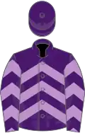 Purple, mauve chevrons, purple cap