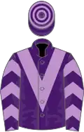 Purple, Mauve chevron, mauve chevrons on sleeves, hooped cap