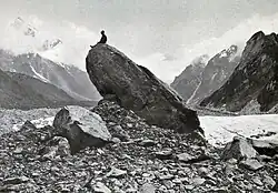 Looking down La Perouse glacier