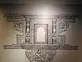 Sketch of Nepalese style of window with carvings
