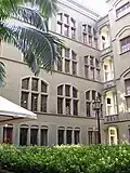 The façade of the building's interior.